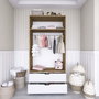 Hanah Home Armario 90 Cm 1600-015 Nogal Claro y Blanco